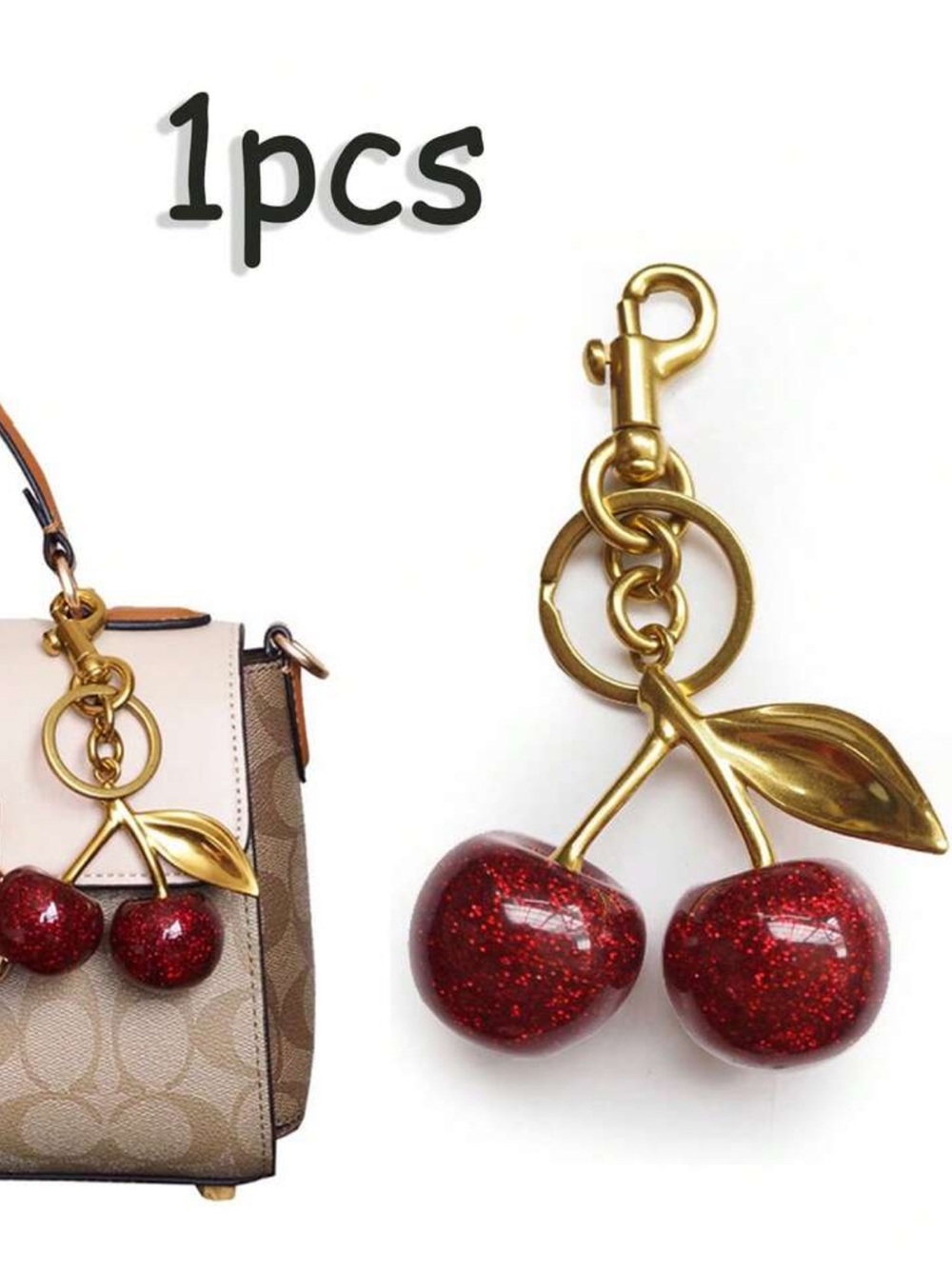 🍒Cute Sparkling Cherry Keychain/Bag Charm🍒